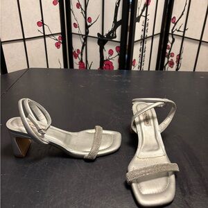 Steve Madden Metallic Silver Heels